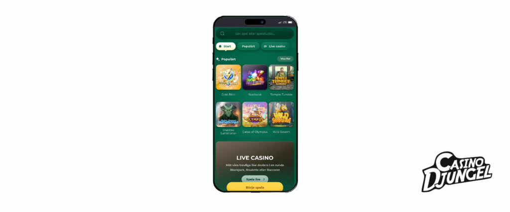 Klirr casino i mobilen